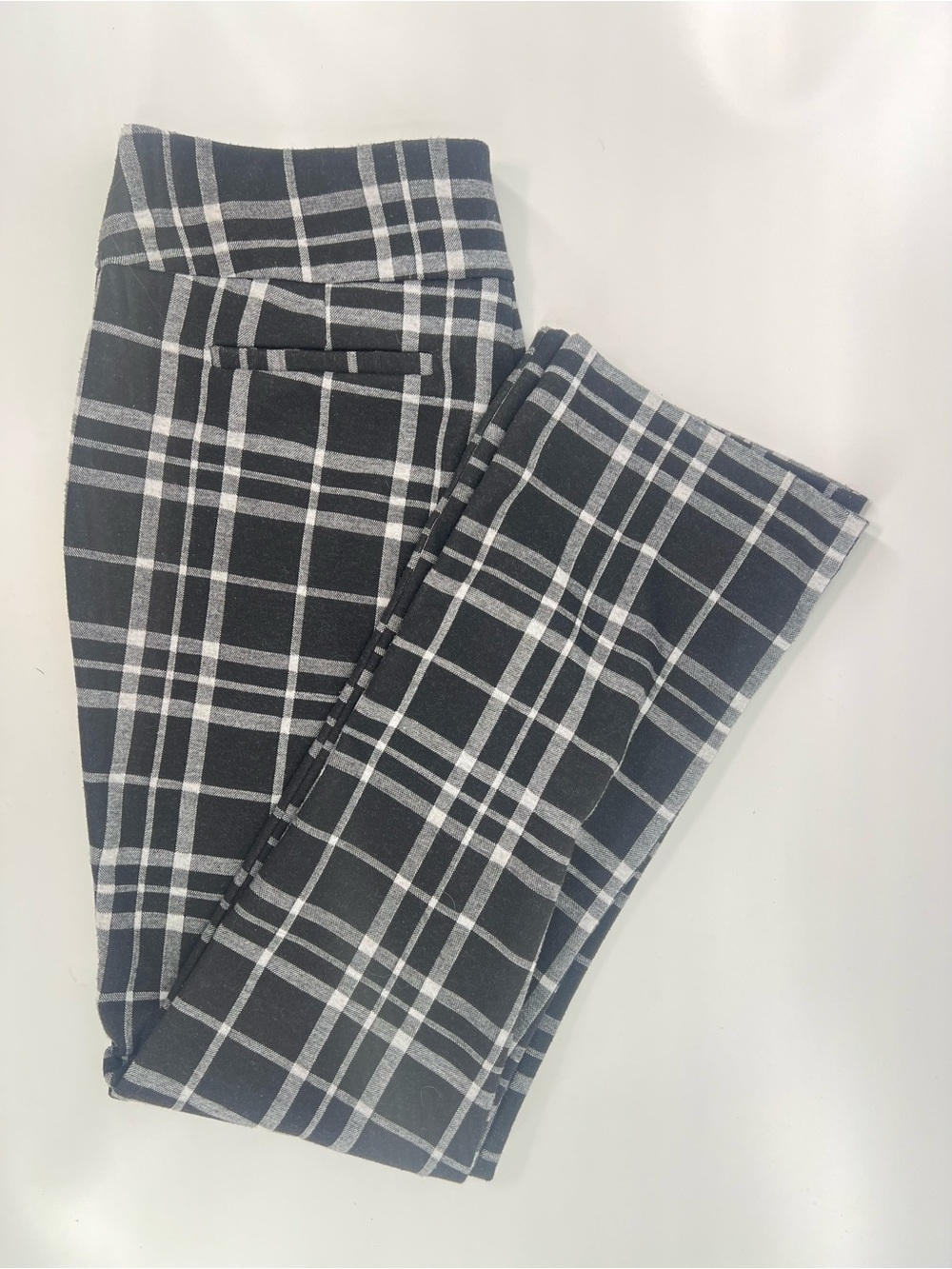 New York & Company Black Plaid Wide-Leg Trousers - Picture 4 of 9